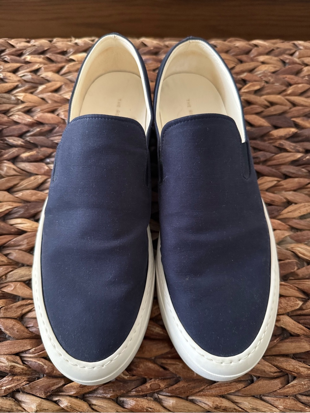 The Row Marie H Navy Blue Textile Sneakers